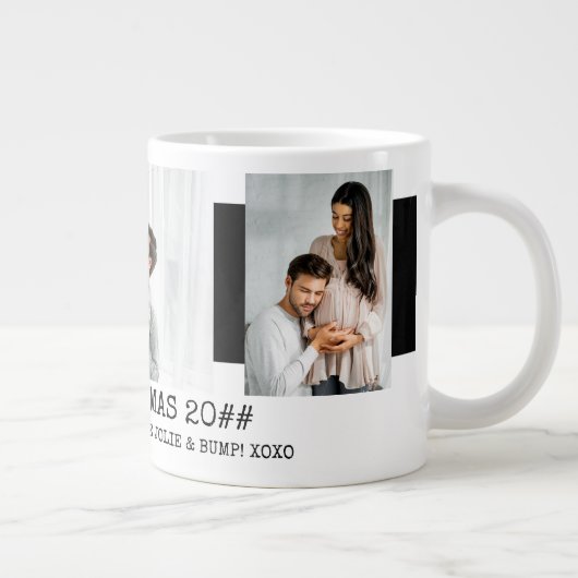 Vrolijk kerstfeest beste papa om 3 foto zwart te z grote koffiekop (Rechts)