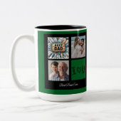 Vrolijk Kerstfeest Beste Papa Ooit Fotocollage Tweekleurige Koffiemok (Links)