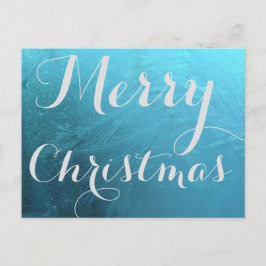 Vrolijk kerstfeest Bevroren Ice Blue Typografie Feestdagenkaart