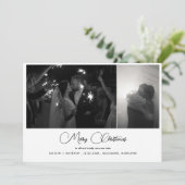 Vrolijk Kerstfeest Bewaar de datum Modern Paar Fot Feestdagenkaart (Staand voorkant)