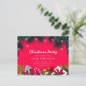 Vrolijk kerstfeest Bewaar de datum Uitnodiging Briefkaart (Staand voorkant)