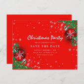 Vrolijk kerstfeest Bewaar de datum Uitnodiging Briefkaart (Voorkant / Achterkant)