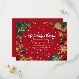 Vrolijk kerstfeest Bewaar de datum Uitnodiging Briefkaart