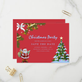 Vrolijk kerstfeest Bewaar de datum Uitnodiging Briefkaart