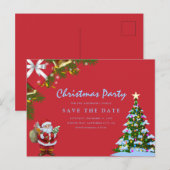 Vrolijk kerstfeest Bewaar de datum Uitnodiging Briefkaart (Voorkant / Achterkant)