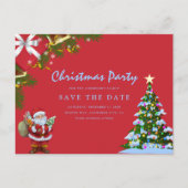 Vrolijk kerstfeest Bewaar de datum Uitnodiging Briefkaart (Voorkant)