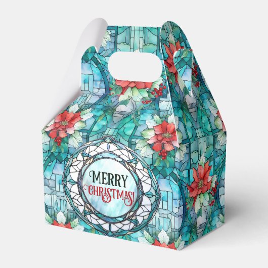 "Vrolijk kerstfeest!" bewerkbare slogan Bedankdoosjes (Voorkant Zijde)