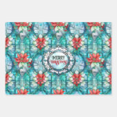 "Vrolijk kerstfeest!" bewerkbare slogan Inpakpapier Vel (Voorkant 2)