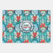 "Vrolijk kerstfeest!" bewerkbare slogan Inpakpapier Vel (Voorkant)