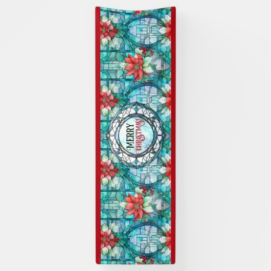 "Vrolijk kerstfeest!" bewerkbare slogan Spandoek (Verticaal)