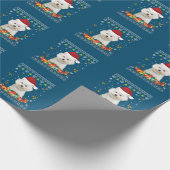 Vrolijk kerstfeest Bichons Frise Dog Ugly Sweater Cadeaupapier (Hoek)