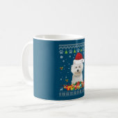 Vrolijk kerstfeest Bichons Frise Dog Ugly Sweater Koffiemok (Voorkant links)