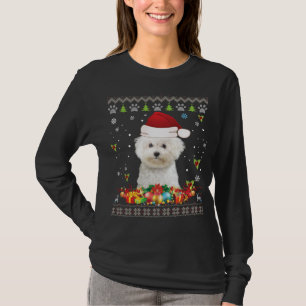 Vrolijk kerstfeest Bichons Frise Dog Ugly Sweater T-shirt