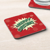 Vrolijk kerstfeest bier onderzetter (Linkerzijde)