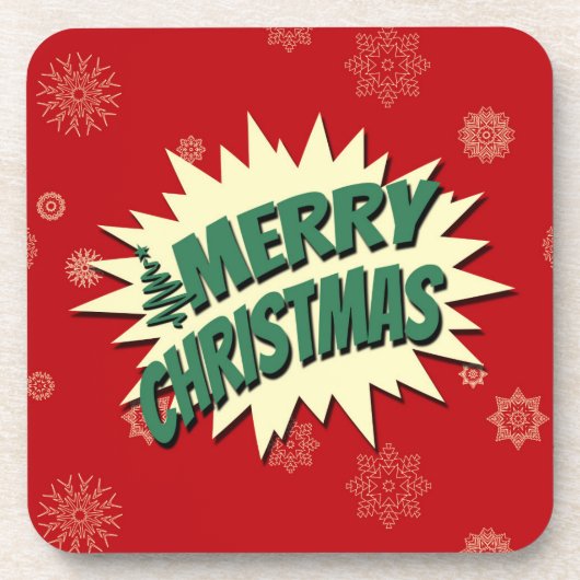 Vrolijk kerstfeest bier onderzetter (Voorkant)