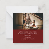 Vrolijk kerstfeest Big White Snowflake, met foto Notitiekaartje (Achterkant)