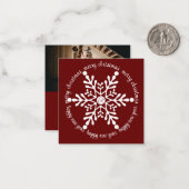 Vrolijk kerstfeest Big White Snowflake, met foto Notitiekaartje (Voorkant / Achterkant in situ)