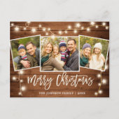 Vrolijk kerstfeest, bijtend 3 fotofotomeistekaart briefkaart (Voorkant)