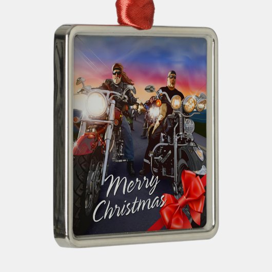 Vrolijk Kerstfeest Bikers 1 Ornament (Rechts)