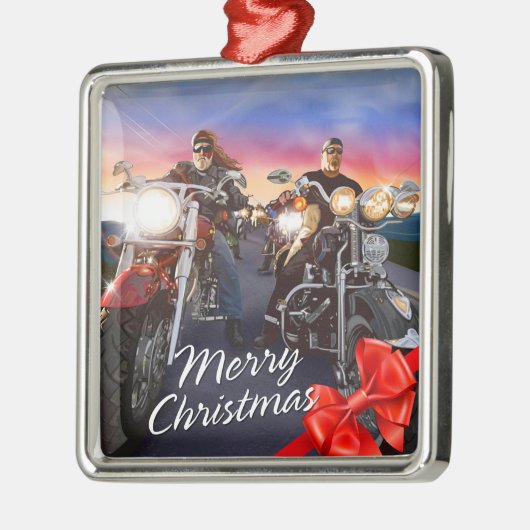 Vrolijk Kerstfeest Bikers 1 Ornament (Links)