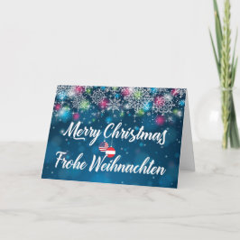 Vrolijk kerstfeest Bilingual Austria American Kaar Feestdagen Kaart