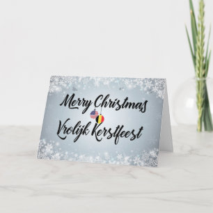 Vrolijk kerstfeest Bilingual Belgium Kaart