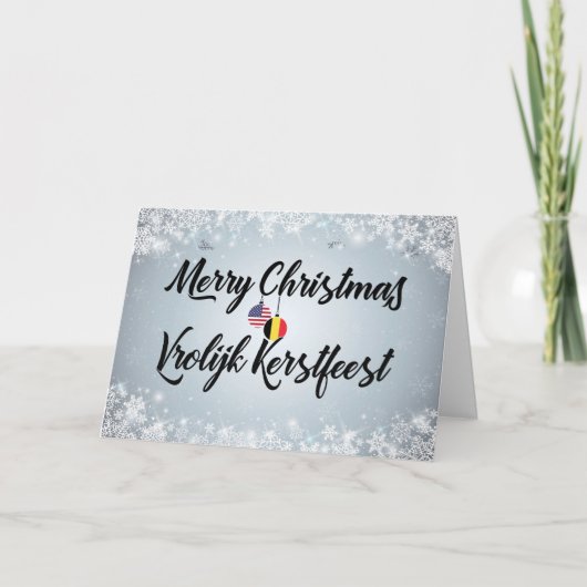 Vrolijk kerstfeest Bilingual Belgium Kaart (Voorkant)