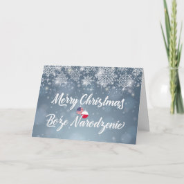 Vrolijk kerstfeest Bilingual Poolse Amerikaanse Ka Feestdagen Kaart