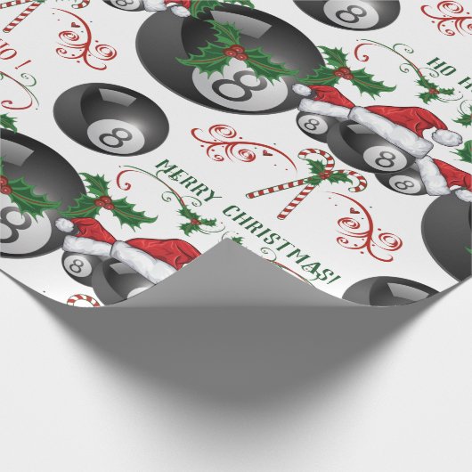 Vrolijk kerstfeest Billiards, avondbal Cadeaupapier (Hoek)