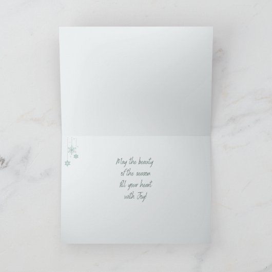 Vrolijk Kerstfeest Birdhouse Kaart (Binnen)