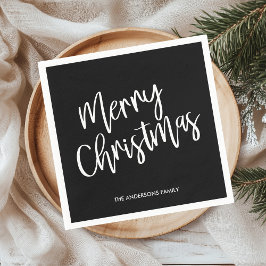 Vrolijk kerstfeest Black Holiday Servet