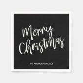 Vrolijk kerstfeest Black Holiday Servet (Voorkant)