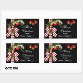 Vrolijk kerstfeest Black Red Balls Gold Xmas Rechthoekige Sticker (Vel)