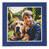 Vrolijk Kerstfeest Blauw Custom Photo Kubus (Voorkant)