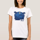 Vrolijk Kerstfeest Blauw T-shirt (Voorkant)