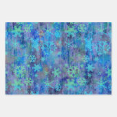 Vrolijk Kerstfeest Blauwgroen Blauw Winter Inpakpapier Vel (Voorkant 2)