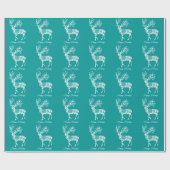 Vrolijk kerstfeest, blauwgroen verpakkingspapier m cadeaupapier (Vlak)