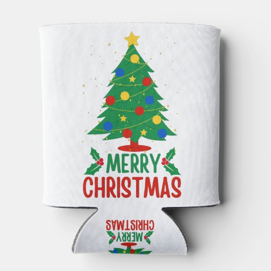 Vrolijk kerstfeest blikjeskoeler (Achterkant)