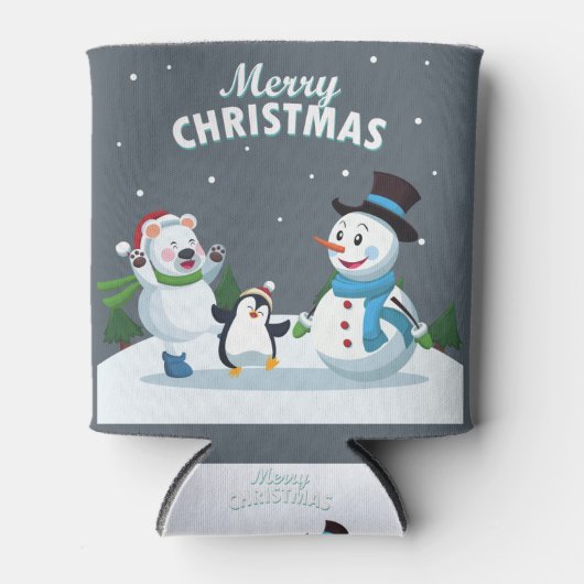 Vrolijk kerstfeest blikjeskoeler (Voorkant)