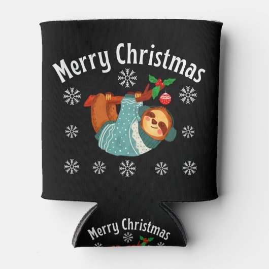 Vrolijk kerstfeest blikjeskoeler (Voorkant)