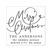 Vrolijk kerstfeest bloeien retouradres  zelfinktende stempel (Design)