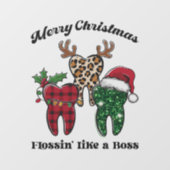 Vrolijk kerstfeest bloeit als een baas raamsticker (Vel)