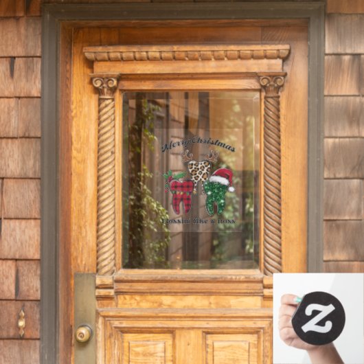 Vrolijk kerstfeest bloeit als een baas raamsticker (Huis Deur)