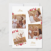 Vrolijk Kerstfeest Bloemen Botanische Multi Foto H Feestdagenkaart (Voorkant)