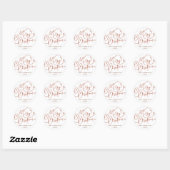Vrolijk Kerstfeest Bloemen Lettering Familienaam Ronde Sticker (Vel)