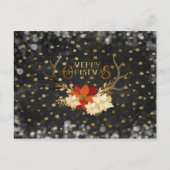 Vrolijk Kerstfeest Bloemengewei Confetti Feestdagenkaart (Voorkant)