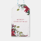 Vrolijk kerstfeest bloemenwinter cadeau labels cadeaulabel (Voorkant)