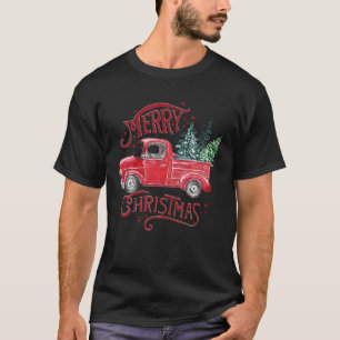 Vrolijk kerstfeest Boerderij, vers kerstboom Red T T-shirt