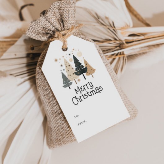 Vrolijk kerstfeest Boho Cadeaulabel
