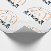 Vrolijk kerstfeest Boho Rainbow Gift Cadeaupapier (Hoek)